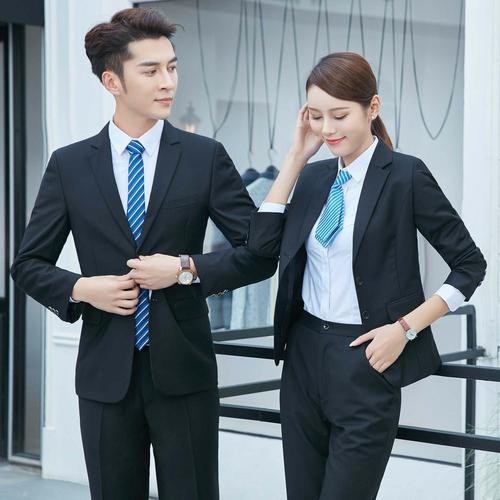 4s店汽車銷售顧問吉利長安賣車工作服兩扣職業(yè)裝西服套裝男女同款